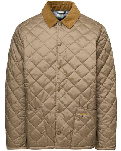 Barbour Logo Embroidered Quilted Padded Jacket - Brown
