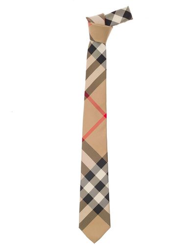 Burberry Classic-style Tie With Vintage Check Print Man - White