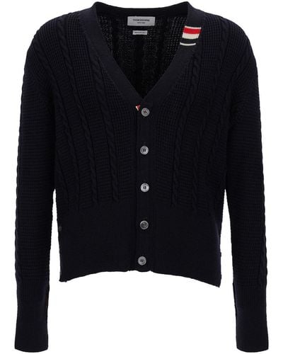 Thom Browne Dark Knitted Cardigan - Black