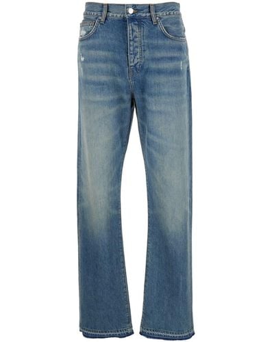 Amiri Light Straight Jeans With Used Effect - Blue