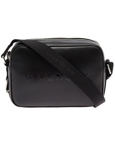 Givenchy Camera Leather Crossbody Bag With Logo Man - Black