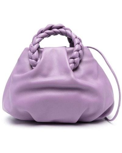 Hereu 'Bombon' Handbag With Braided Handles - Purple