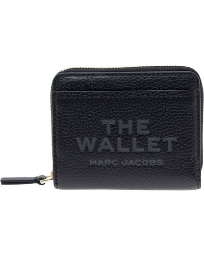 Marc Jacobs 'Mini Compact' Wallet With Embossed Logo - Black