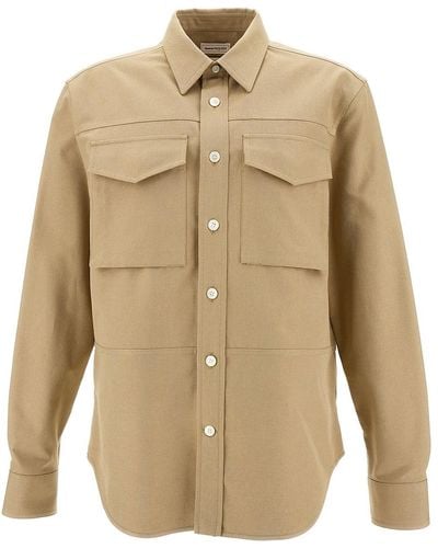 Alexander McQueen Camicia 'Military' Con Tasche Applicate - Neutro