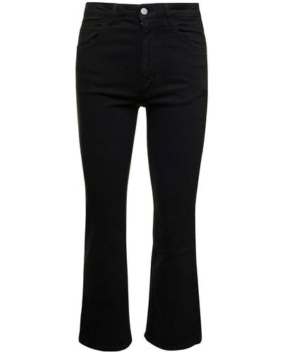 ICON DENIM High-Waisted Mini Flare Jeans - Black