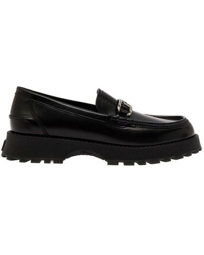 Fendi ' O'Lock' Loafers With Platform - Black