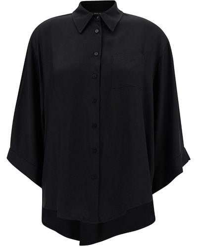 FEDERICA TOSI Oversized Shirt With Patch Pockets - Black