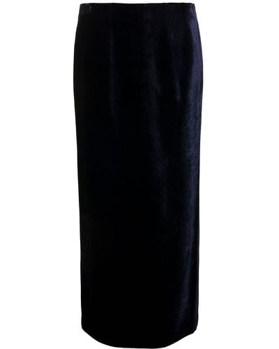 Fendi Maxi E A-line Skirt With O'lock Slider In Velvet - Black