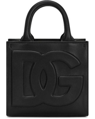 Dolce & Gabbana | Borsa shopping DG Daily mini in pelle di vitello con logo frontale | female | NERO | UNI