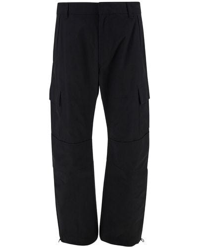 Givenchy Arched Cargo Pants With Logo Embroidery - Blue