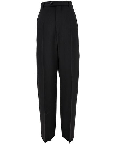 Balenciaga Pantaloni 'Baggy Tailored' Con Gamba Effetto Increspato In - Nero
