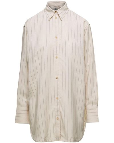 Totême Relaxed Pinstriped Shirt - White