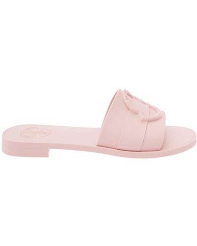 Moncler 'Mon' Slide With Heel - Pink