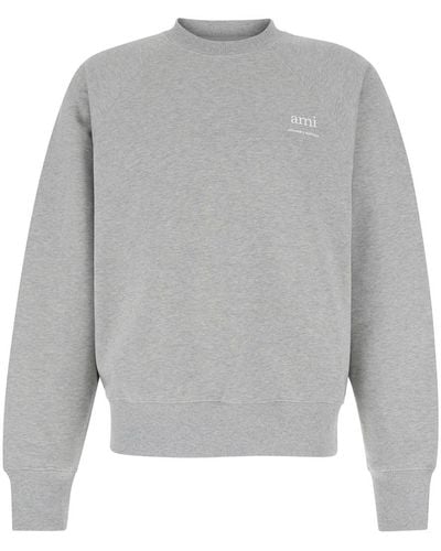 Ami Paris Crew Neck Sweater - Gray
