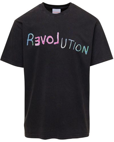 Bluemarble T-Shirt Con Stampa 'Revolution' - Nero