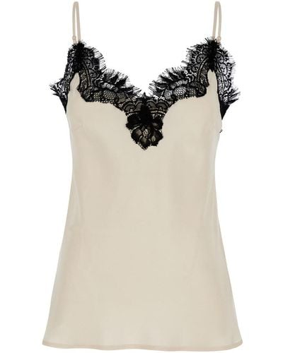 Gold Hawk Hawk 'Coco' Pearl Camie Top With Lace Trim - Brown