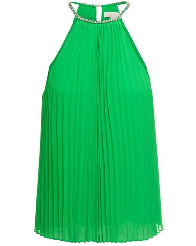 PKO-105485 MOLIE GREEN EMBELLIHED COLLAR TOP main image 1