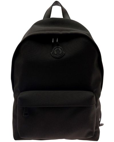 Moncler 'pierrick' Backpack With Tonal Logo Patch In Nylon Man - Black
