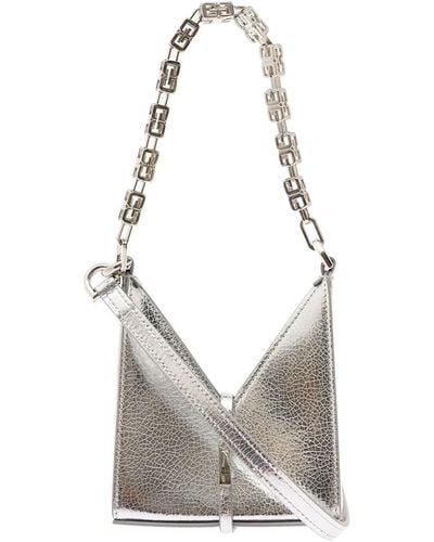 Givenchy Silver Cut Out Shoulder Bag Iin Oil Leather Woman - Grey