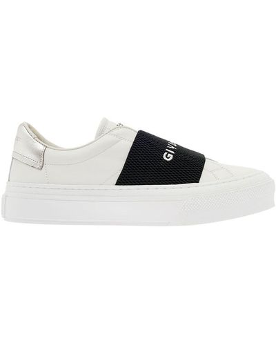 Givenchy Sneaker basse 'city sport' con fascia logata a contrasto in pelle bianco e nera donna