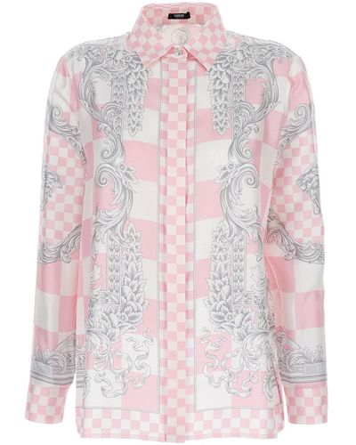 Versace Camicia Con Stampa Barocca - Rosa