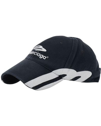 Balenciaga Cappello Da Baseball Con Ricamo Logo - Blu