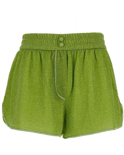 Oséree Pantaloni Corti Con Vita Elasticizzata - Verde