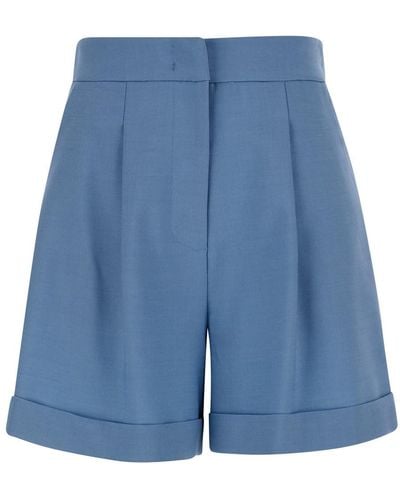 FEDERICA TOSI Light Pleated Shorts - Blue