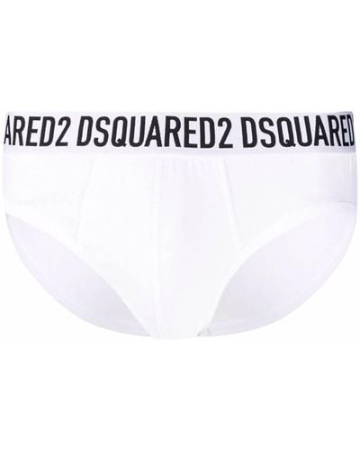 DSquared² Logo-waist Briefs - White