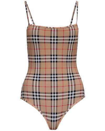 Burberry Vintage Check Swimsuit - Brown
