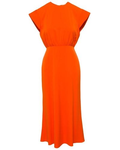 Sportmax Midi Bright Mermaid Cut Dress - Orange
