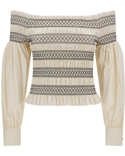 Max Mara Off-The-Shoulder Blouse With Gatherings - White