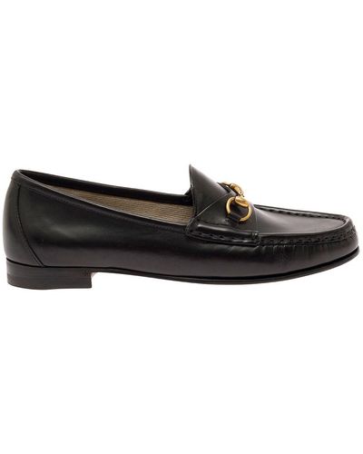 Gucci Loafers With Horsebit Detail In Smooth Leather - Black