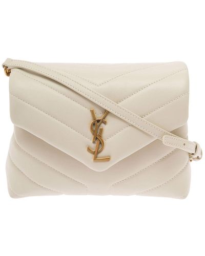 Saint Laurent Borsa a tracolla 'lou lou' in pelle bianca donna - Neutro