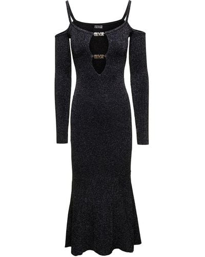 Versace 75Dpm31 Bis Rib Lurex F14 Dress - Black