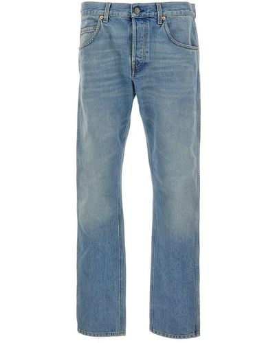 Gucci Light Straight Jeans With Clamp Detail - Blue