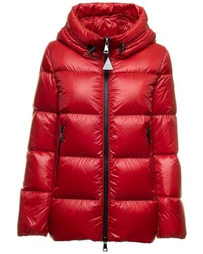 Moncler Seritte Down Jacket In In Matte Padded Quilting Nylon With Hood Woman - Red