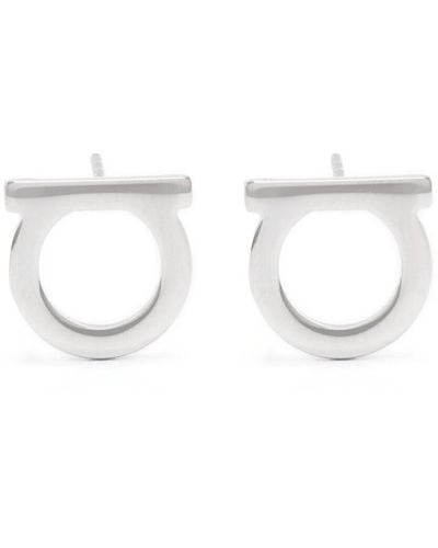 Ferragamo Gancini Stud Earrings - White