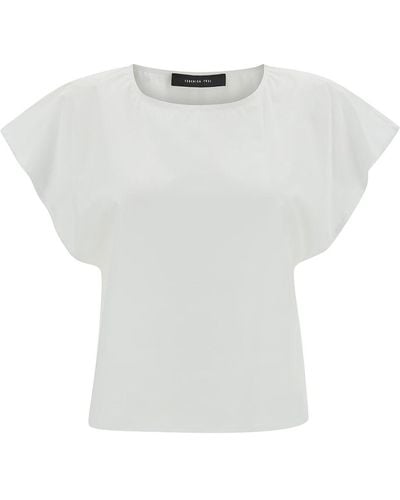 FEDERICA TOSI Top With Cap Sleeves - White