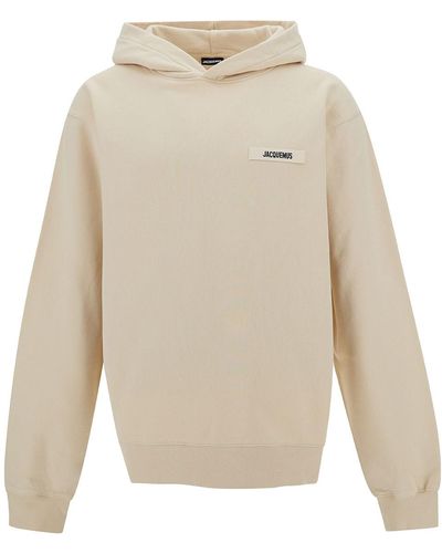 Jacquemus 'Le Hoodie Gros-Grain' Hoodie With Logo Patch - White
