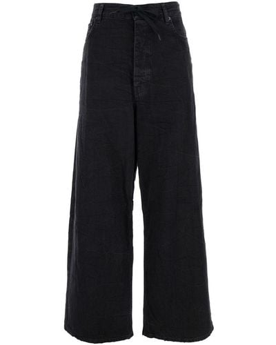 Balenciaga Baggy Jeans With Drawstring - Black