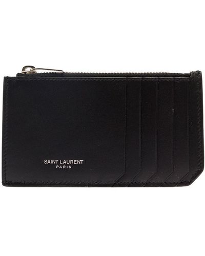 Saint Laurent Ysl Credit Card Hold - Black