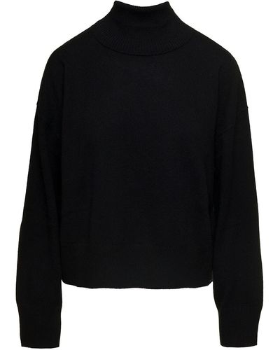 P.A.R.O.S.H. Mock Neck Sweatshirt With Long Sleeves - Black