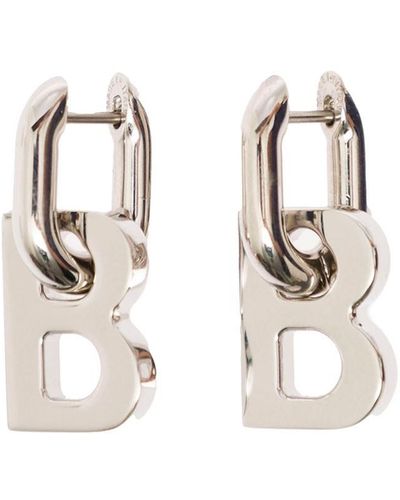 Balenciaga B-chain Silver Brass Earrings Woman - Multicolour