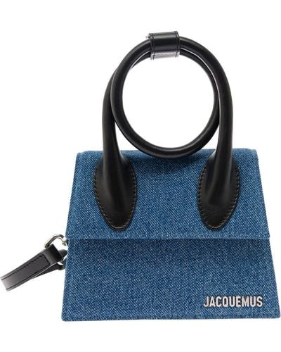 Jacquemus 'Le Chiquito Noeud' And Crossbody Bag With Logo D - Blue