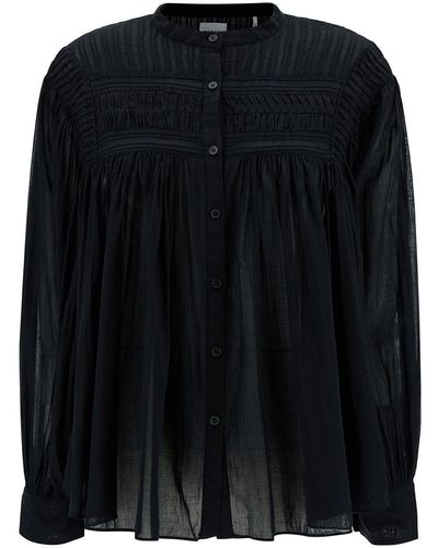 Isabel Marant Pleated Shirt With Buttons - Black