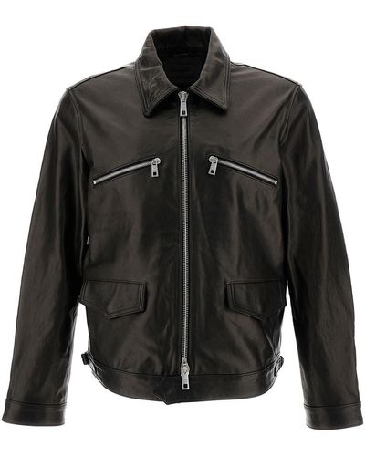 Giorgio Brato Biker Jacket With Collar And Zip - Black