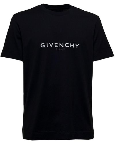 Givenchy Cotton T-Shirt With Logo Print - Black