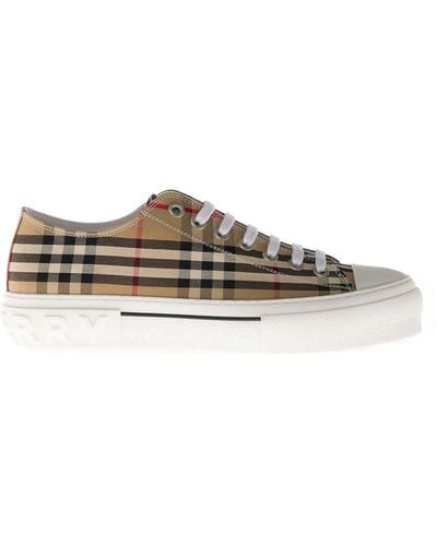 Burberry Buberry Vintage Check Cotton Trainers - Natural
