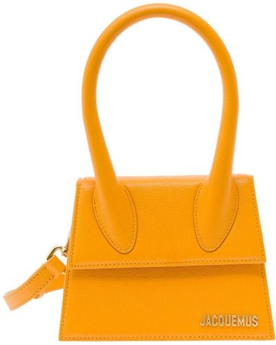 Jacquemus 'Le Chiquito Moyen' Handbag With Logo Lettering Detail - Orange